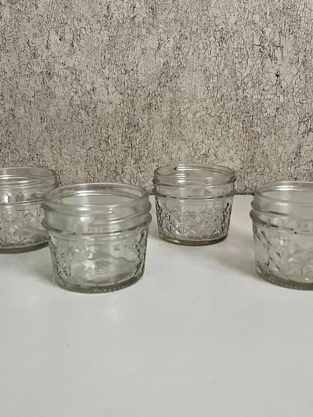 Ball Quilted Crystal Jelly Jars 4 oz Set of 4